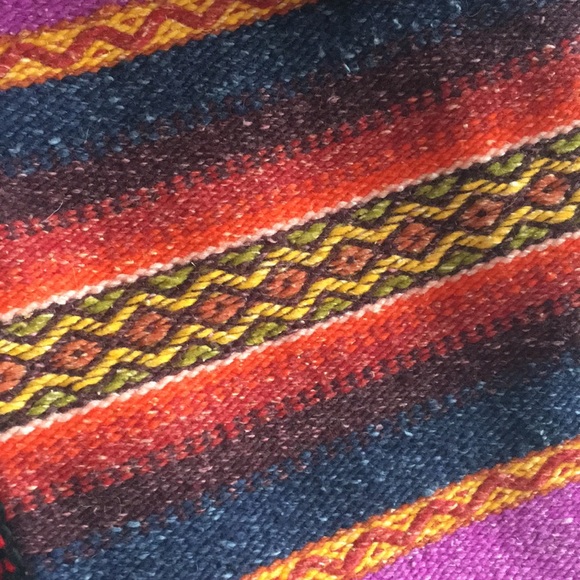 NWOT Earthragz Crossbody Purse colorful Wool Aztec  festival hippie. 12x12 - Picture 3 of 5